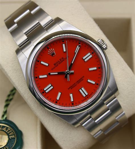 rolex oyster perpetual red dial|rolex datejust red dial.